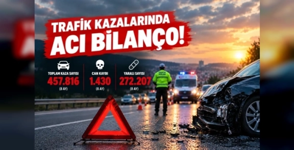2026'da ilk 8 ayda 1430 kişi trafik kazasında yaşamını yitirdi