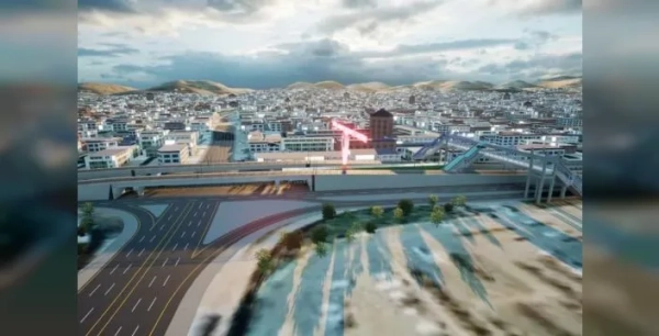Hastane önündeki kavşakta köprü ayakları tamamlandı