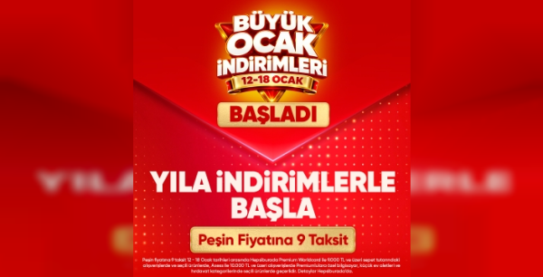 Hepsiburada'dan Ocak Ayına Özel Dev İndirimler Başladı!