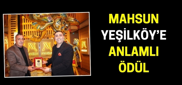 Mahsun Yeşilköy’e internet medyasının önde gelen adresi Alparslan Diyarı'ndan anlamlı ödül