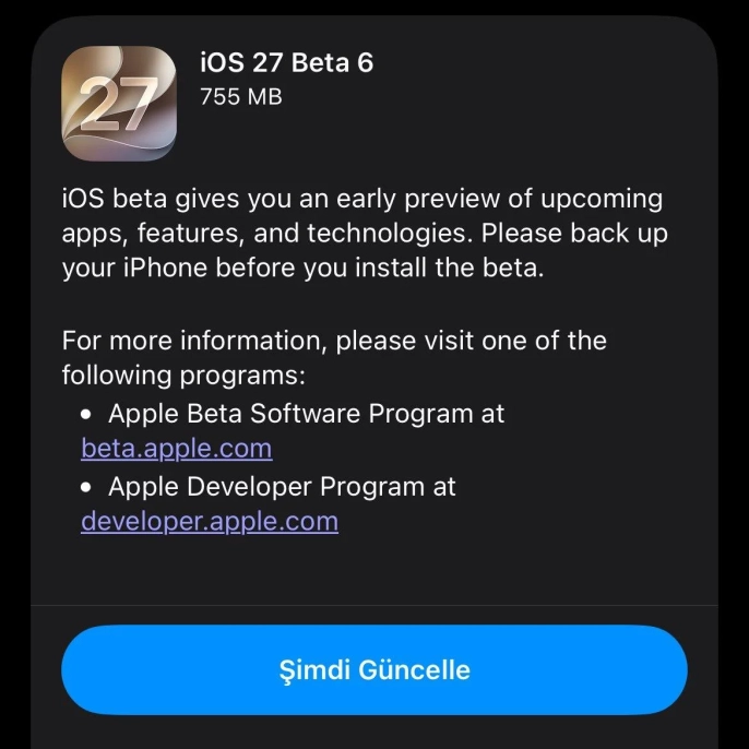 Apple, iOS 27 beta 6 sürümünü geliştiricilere sundu - 3
