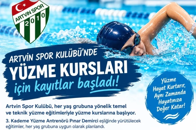 Artvin Spor Kulübü yüzme kursları için kayıt alıyor