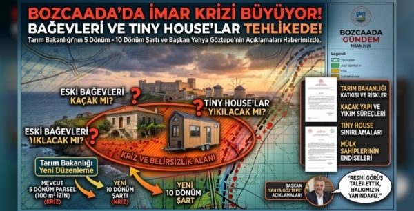 Bakanlık Ayarı Değiştiriyor mu? Bozcaada'da İmar Tartışması: 5 Dönüm mü, 10 Dönüm mü?