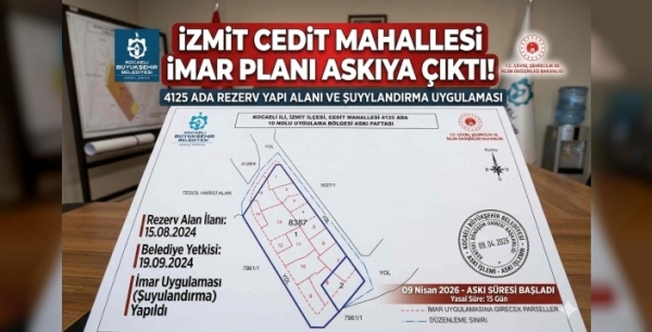 Kocaeli Büyükşehir'den Cedit 4125 Ada İçin Kritik Duyuru: İmar Planları Askıya Çıktı