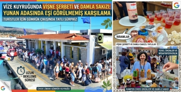 Komşudan Alkışlanacak Hareket: Kapıda Vize Çilesi Sakız Adası'nda Şölene Dönüştü!