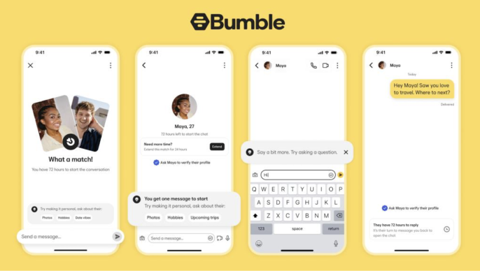 Bumble, ilk mesajı erkeklerin göndermesine izin veriyor