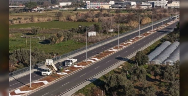 Aydın'da Acarlar-Şehir Hastanesi yoluna peyzaj düzenlemesi yapılıyor
