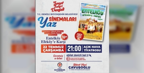 Denizli Yaz Sinemaları, usta yönetmen ve ünlü oyuncuyu ağırlayarak sinema şöleni sunuyor