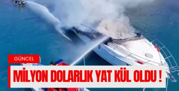 Marmaris’te milyonluk motoryat cayır cayır yandı.