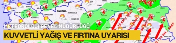 METEOROLOJİ'DEN KUVVETLİ YAĞIŞ VE FIRTINA UYARISI