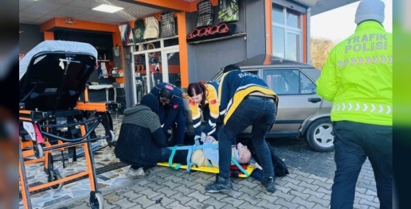 Ordu'da gizli buzlanma yaşlı adamı havaya fırlattı: Korkunç kaza anı kamerada