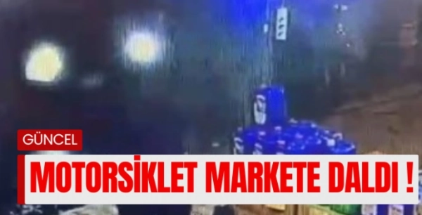 Otomobil markete daldı, ezilmekten son anda kurtuldu