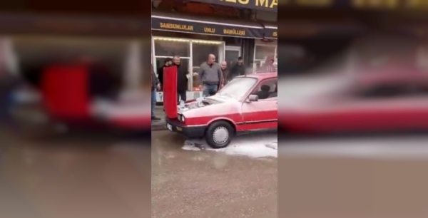 Sinop'ta esnafın müdahalesiyle yangın faciaya dönüşmedi