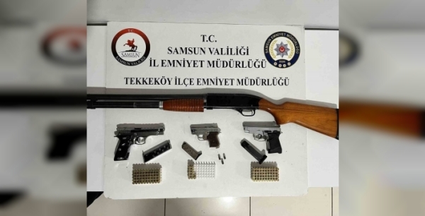 Tekkeköy'de büyük silah operasyonu: Çok sayıda ruhsatsız silah ele geçirildi, bir şüpheli gözaltında