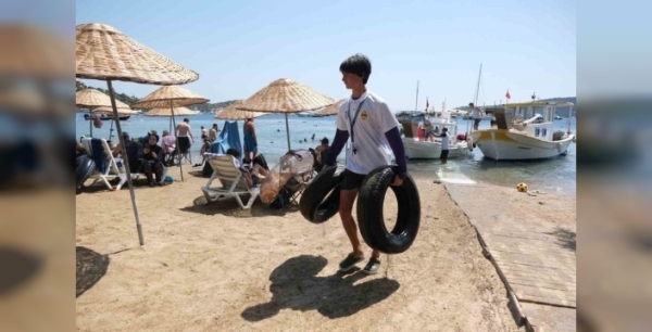 Türkbükü'nde deniz dibi temizliği: 650 kilogram atık toplandı