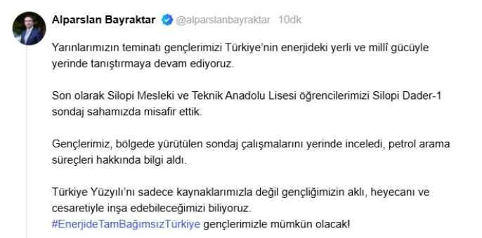 Enerjide tam bağımsızlık gençlerin enerjisiyle gelecek - 1