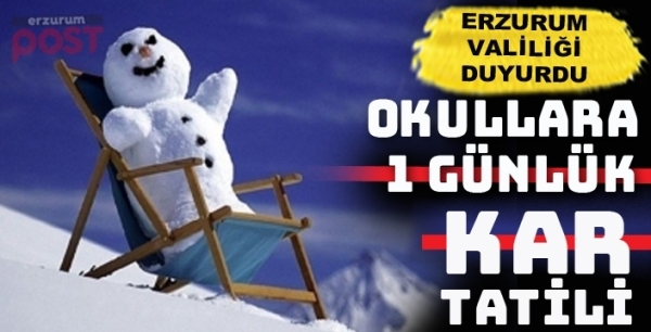 Erzurum'da yoğun kar yağışı nedeniyle okullar tatil edildi