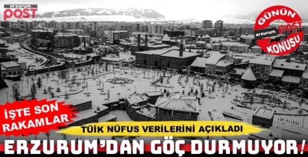 Erzurum’un nüfusu 735 Bin 877’ye geriledi