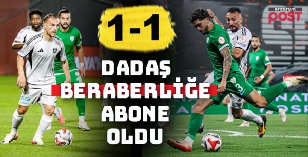 Erzurumspor, bu defa deplasmanda berabere kaldı:1-1
