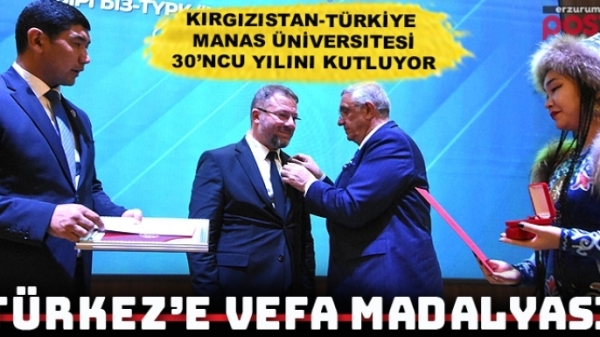 Prof. Dr. Hasan Türkez’e Manas Üniversitesi’nden Onur Madalyası