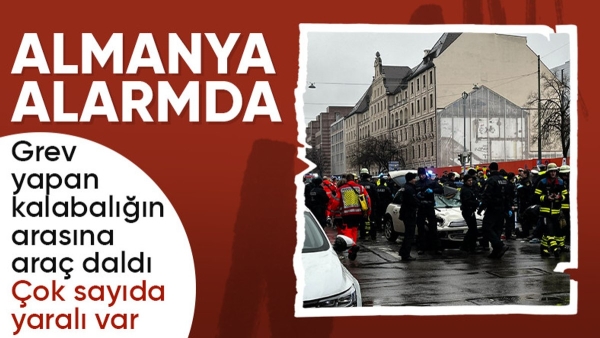 Almanya Münih'te araç kalabalığın arasına daldı