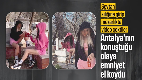 Antalya'da mezarlıkta yaptıkları paylaşımla tepki çektiler: Yurtdışına çıkmışlar