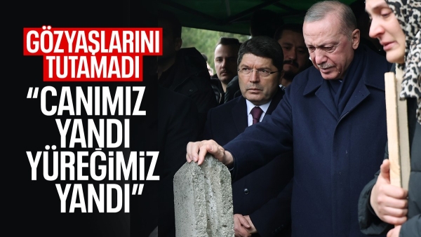 Bolu'da cenaze törenine katılan Cumhurbaşkanı Erdoğan gözyaşlarına boğuldu
