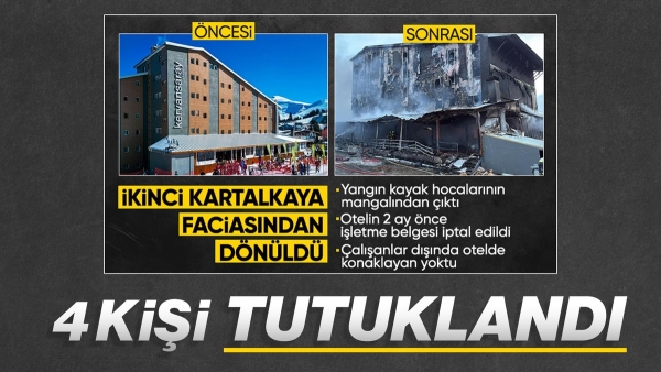 Bursa Uludağ'da otel yangınında 4 şüpheli tutuklandı