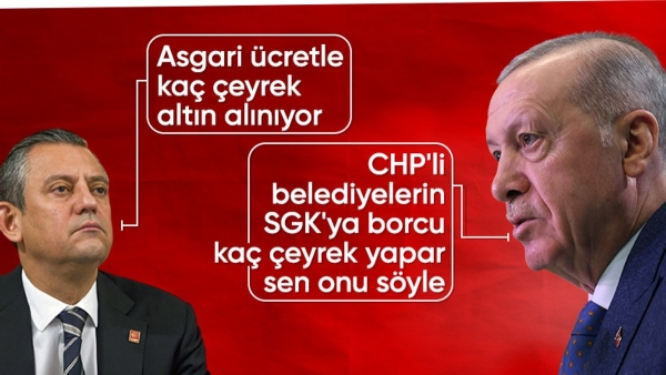 Cumhurbaşkanı Erdoğan, Özgür Özel'e CHP'li belediyelerin SGK borcunu hatırlattı