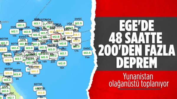 Ege Denizi peş peşe depremlerle sallanmaya devam ediyor