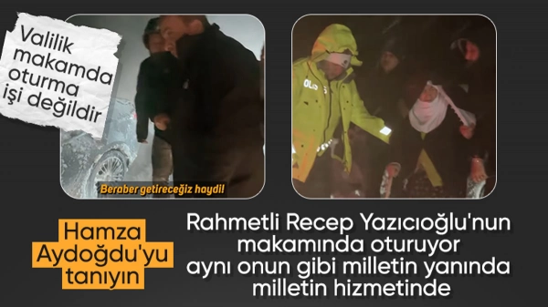 Erzincan Valisi Hamza Aydoğdu, yollarda mahsur kalan vatandaşların yanında oldu
