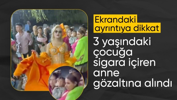 Eskişehir'de düğünde çocuğuna sigara içiren anneye gözaltı