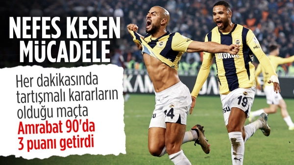 Fenerbahçe, Trabzonspor'u son dakika golüyle yendi