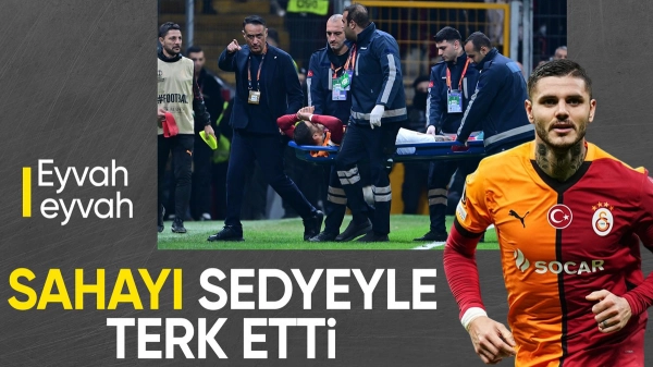 Galatasaray'a kötü haber! Mauro Icardi, sahayı sedyeyle terk etti