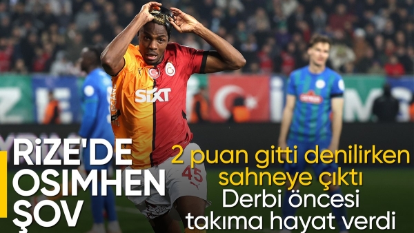 Lider Galatasaray, Rizespor deplasmanında kazandı