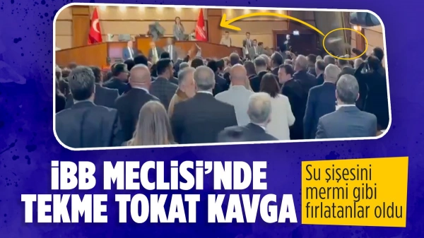 İBB Meclisi'nde kavga çıktı: Yumruk yumruğa birbirlerine girdiler