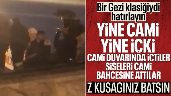 İmamoğlu için sokağa çıkan eylemciler, camii duvarında içki içti