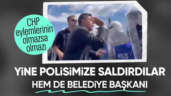 İmamoğlu'na destek yürüyüşünde CHP'li Marmaris Belediye Başkanı Acar Ünlü'den polise saldırı