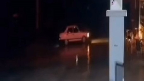 Isparta'da akaryakıt istasyonunda drift