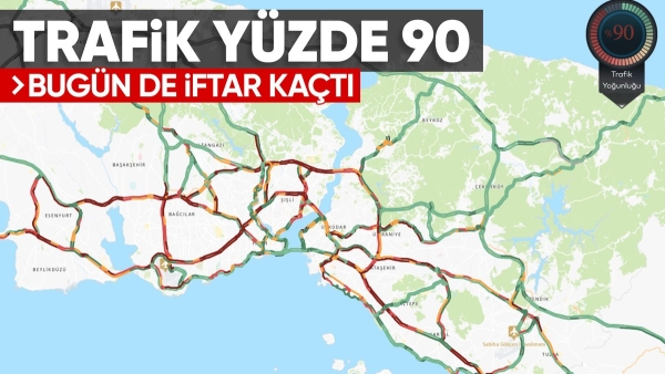 İstanbul'da akşam saatlerinde trafik yoğunluğu: Yüzde 90'a ulaştı