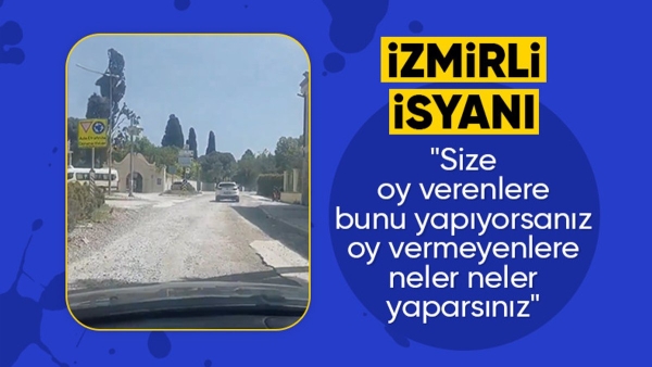 İzmir Bornova'da bozuk yollar vatandaşı isyan ettirdi