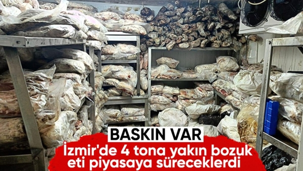 İzmir'de 3,8 ton bozuk et ve balık ele geçirildi