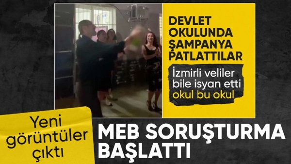 İzmir'de devlet okulunda şampanya patlatmışlardı: Soruşturma başlatıldı