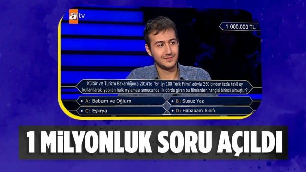 Kim Milyoner Olmak İster'de 1 milyonluk soru açıldı