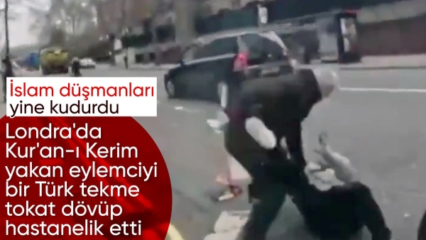 Londra'daki Türk Konsolosluğu önünde Kur'an-ı Kerim yakıldı