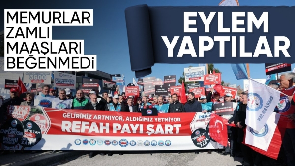 Memurlar refah payı istiyor: Bakanlık önünde eylem yaptılar