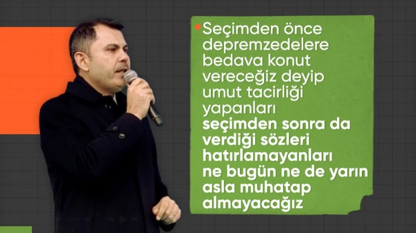 Murat Kurum: Yuva kurmak bize, çamur atmak size