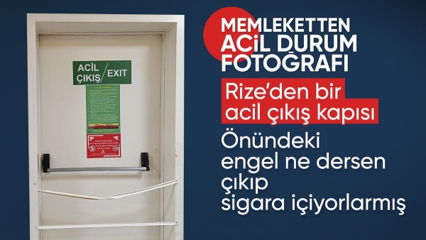 Rize'de hastanenin acil çıkış kapıları kablo kanallarıyla kapatıldı