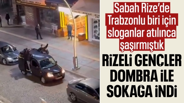 Rize sokaklarında 'Recep Tayyip Erdoğan' sloganı atan gençler