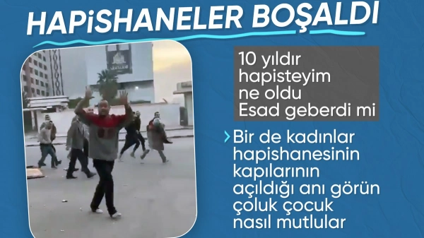 Suriye'de rejimin düşmesiyle mahkumlar serbest bırakıldı